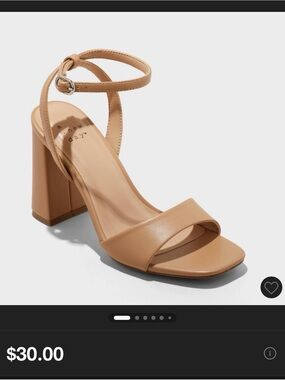 a new day Tan Block Heel Ankle-Strap Sandal